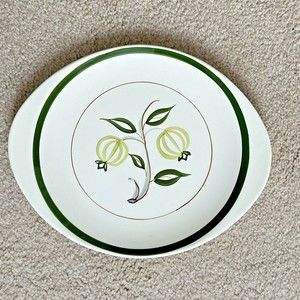 Small Platter Blue Ridge Southern Potteries Tab Handled Rare Forest Fruit